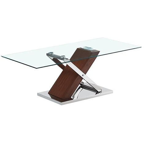 Table basse en bois MDF et acier - longueur 120 x profondeur 60 x hauteur 42 cm -PEGANE-