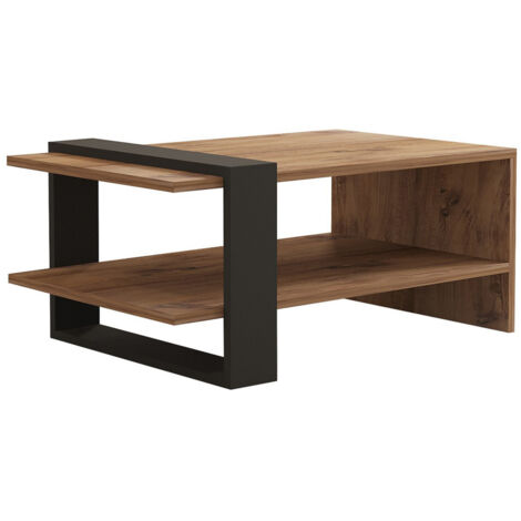Table basse en bois "Ova" - 80 x 55 x 35 cm - Marron