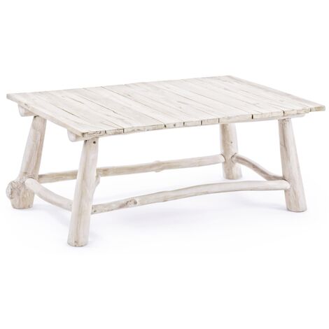Table basse en bois teck blanchit Sary L 90 cm 2
