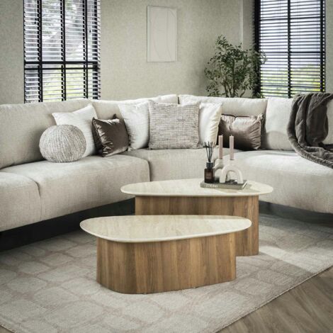 Table basse en céramique forme organique (lot de 2) ASCOLI