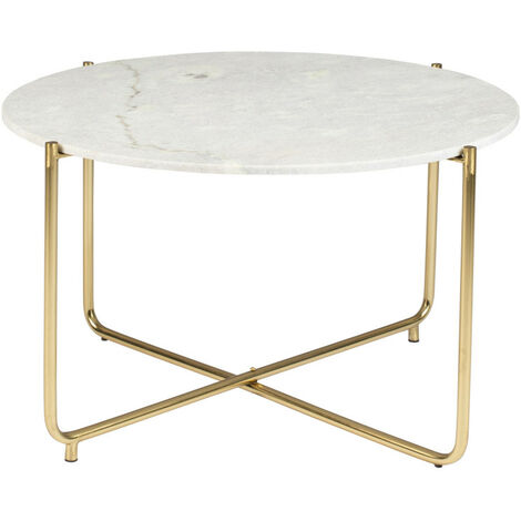 Table basse en marbre ø70cm - Blanc - TIMPA