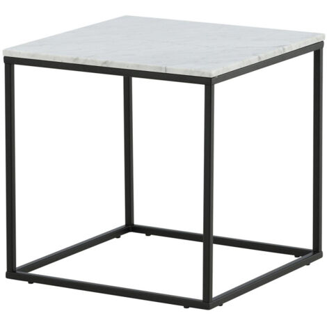 Table Basse en Marbre "Estelle" 50cm Blanc