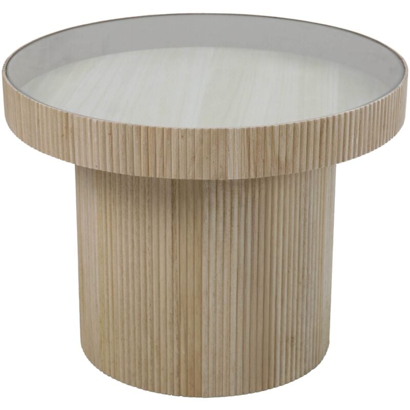 Oviala - Table basse en mdf, bois et verre trempé