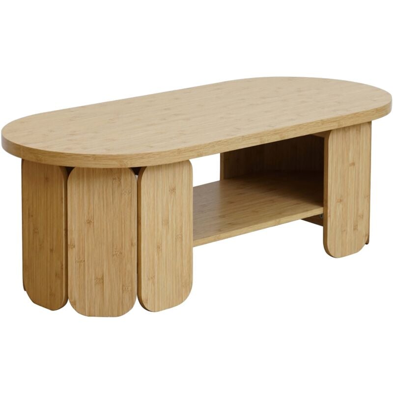Oviala - Table basse en mdf décor mélaminé bois beige
