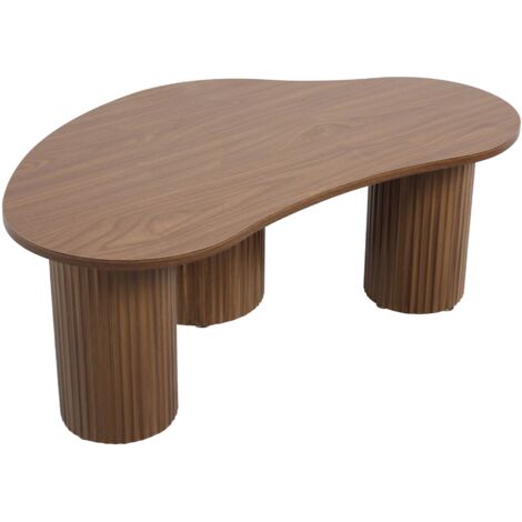 Table basse en MDF décor mélaminé bois foncé