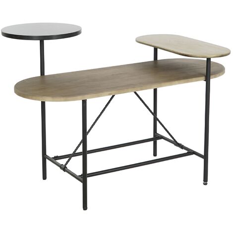 Table basse en métal / marbre et bois MDF coloris multicolore - Longueur 116 x Profondeur 76 x Hauteur 64 cm -PEGANE-