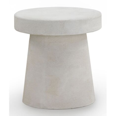 table basse en polyrésine couleur ciment blanc