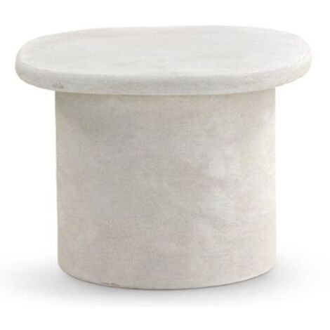 table basse en polyrésine couleur ciment blanc