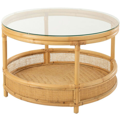 Table Basse en Rotin "Jovelyne" 70cm Naturel