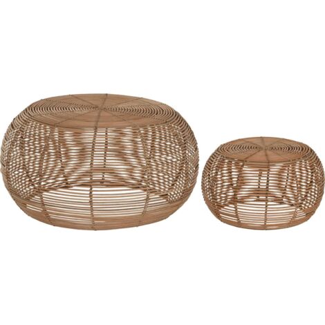 Table basse en rotin naturel pour salon élégant - Naturel rotin clair