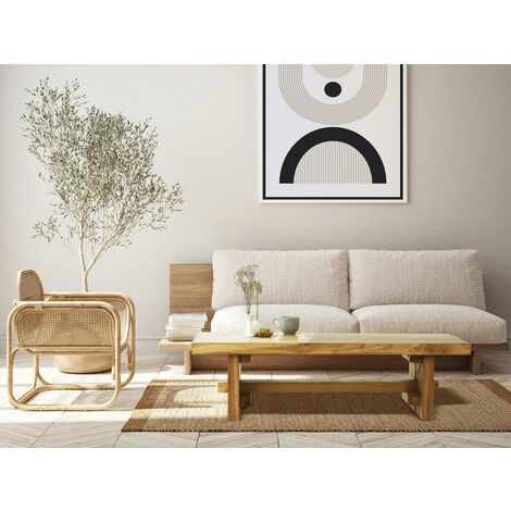 Table basse en teck - Coloris : Naturel - LENIDA - Naturel clair