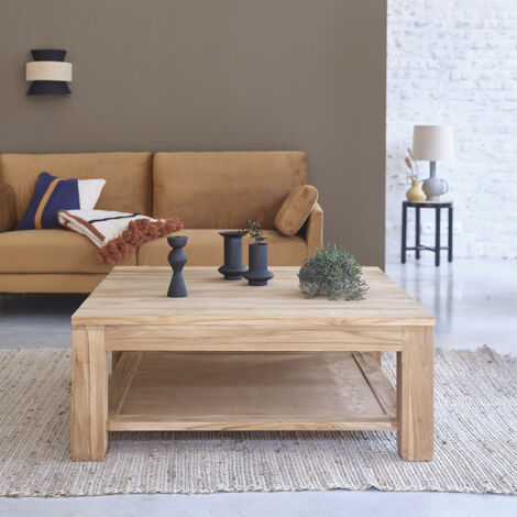 Table basse en teck massif 100 cm