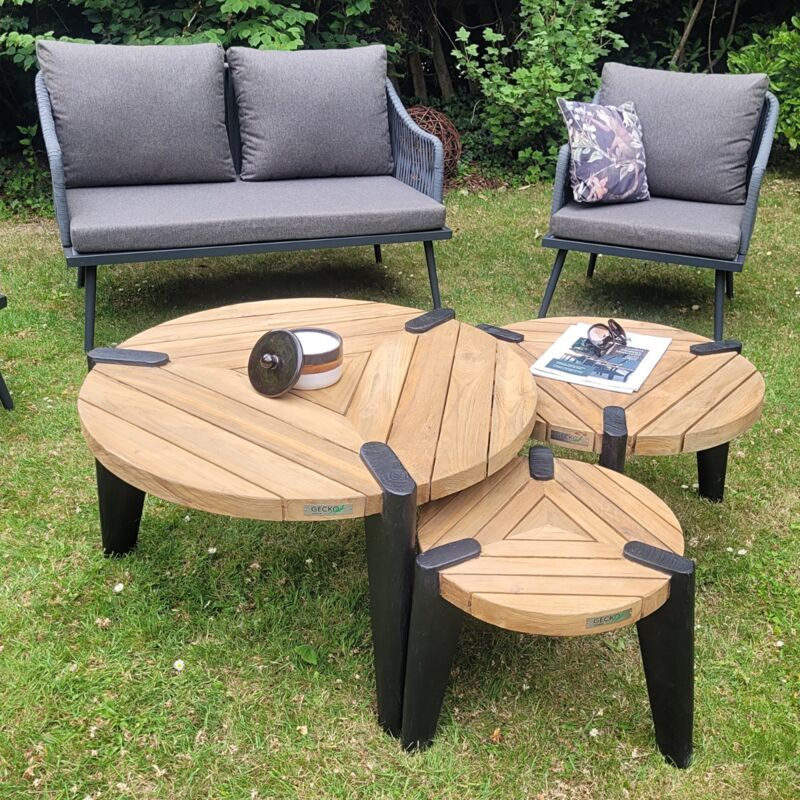 Table basse en teck recyclé 40 cm, Carmen