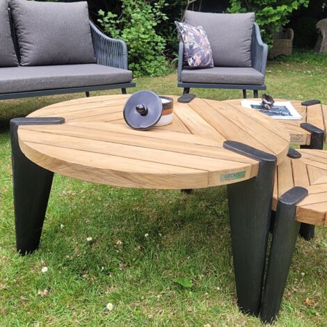 Table basse en teck recyclé 80 cm, Carmen