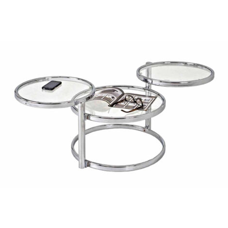 Table Basse en Verre "Blaise" 140cm Argent