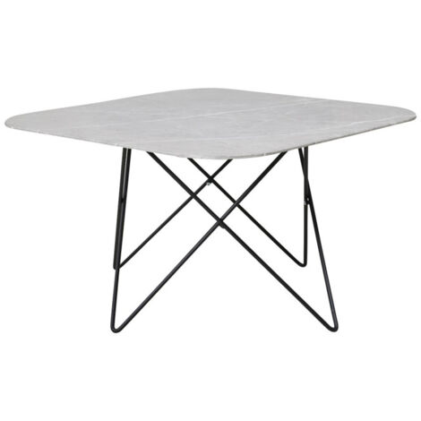 Table Basse en Verre Marbré "Tristar" 80cm Gris