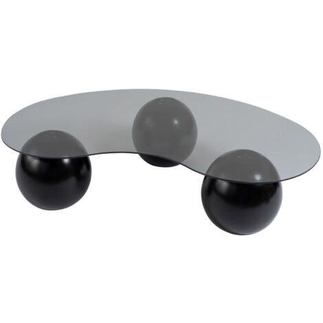 Table basse en verre "Sphere" - 120 x 70 x 30 cm - Noir