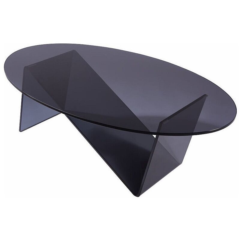 Table basse en verre trempé - Anthracite - elowen