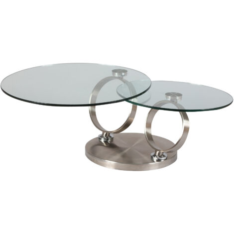 Table basse en verre trempé et métal - KANDINSKY