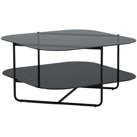 Table Basse en Verre "Un-Line" 85cm Noir