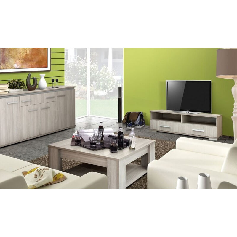 Azura Home Design - Table basse et meuble tv izyr gris cérusé Azura Home Design - Table basse et meuble tv izyr gris cérusé