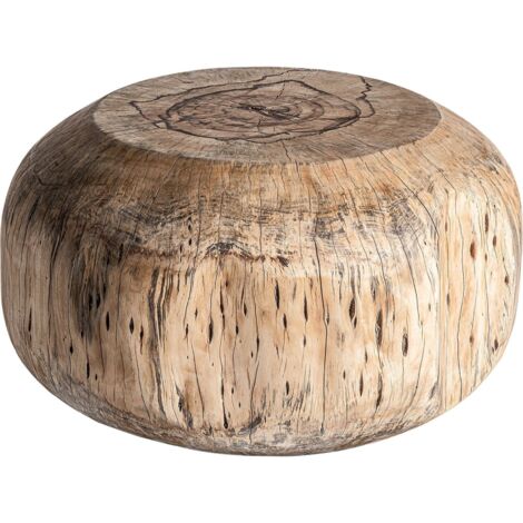 Table basse ethnique en tamarin vieilli - Ton bois naturel vieilli et authentique