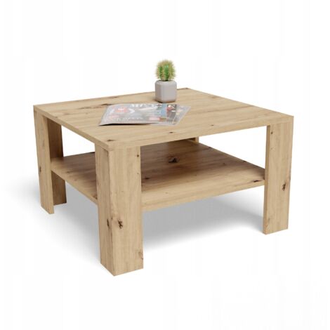 Table Basse EX3 - Design Minimaliste - 68x68 cm - Chêne Artisan
