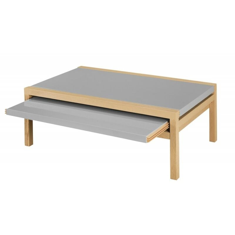 beaux meubles pas chers - table basse rectangle 110 cm chene taupe