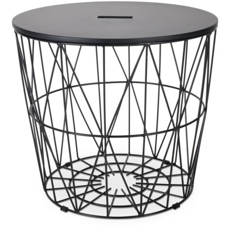 Table basse FANY en métal noir Ø49cm