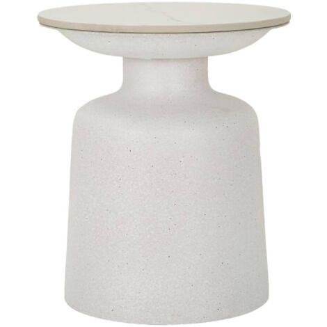 Table basse Farfa, Porte-revues, Forme Ronde, 40x40x47h cm Blanc
