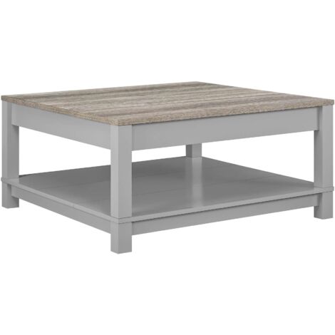 Table basse fixe en mélaminé gris – 1 étagère – Dimensions 120x60cm – Style contemporain pour salon moderne