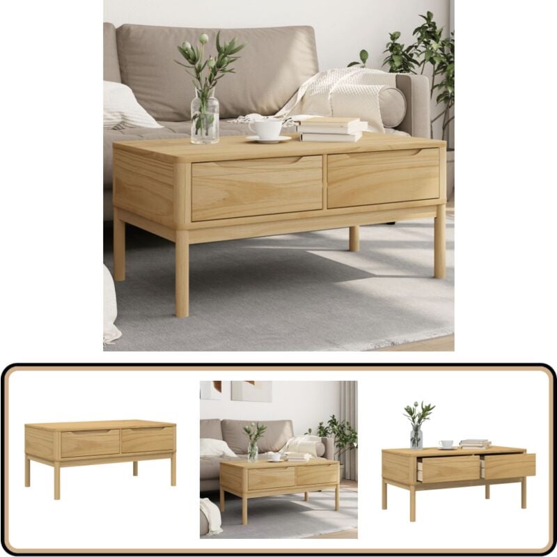Vidaxl - Table basse floro cire marron 99x55,5x45 cm bois massif de pin - Table Basse Design Moderne - Table Basse Bois Massif - Table Basse