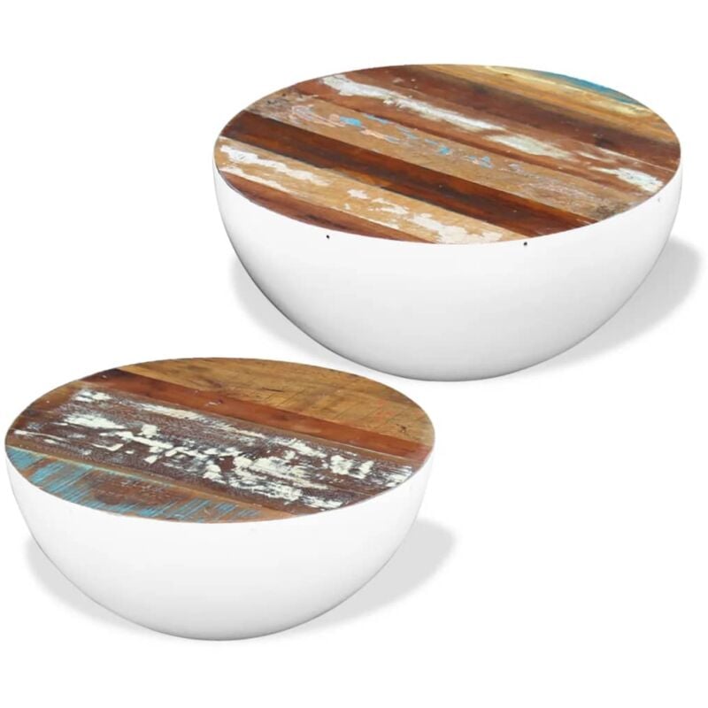 Vidaxl - Ensemble de 2 tables basses Forme de bol Bois de récupération