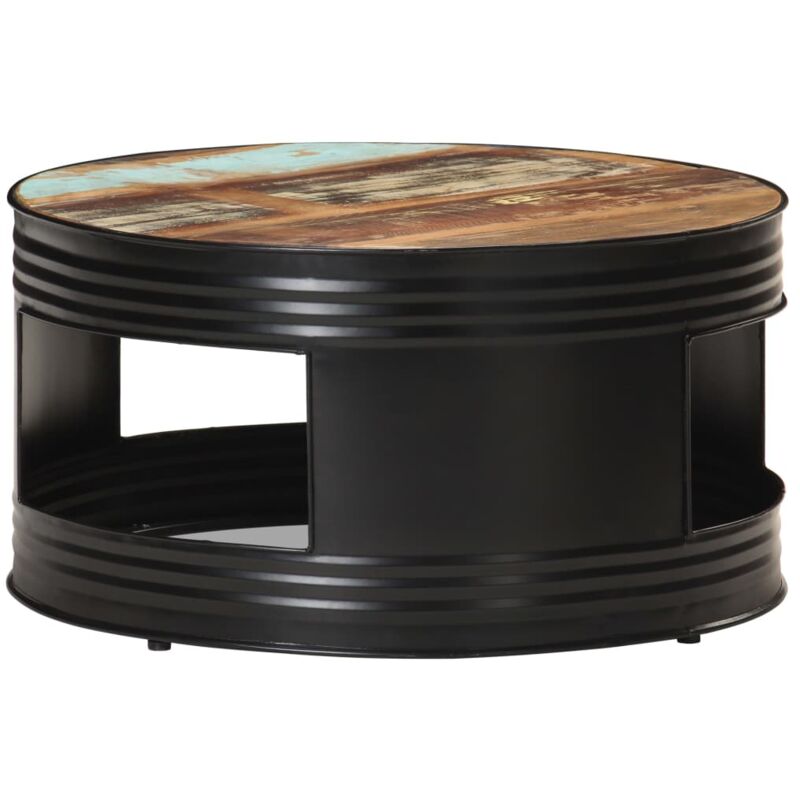 Vidaxl - Table basse Noir 68x68x36 cm Bois de récupération massif