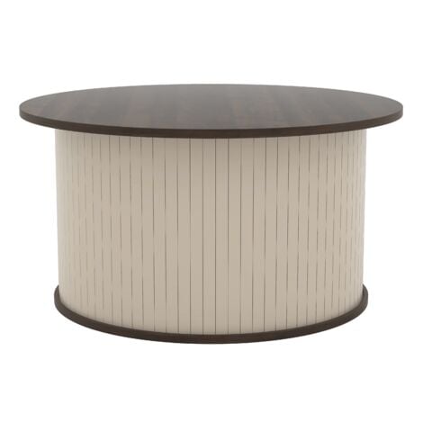 Table Basse GALANO FLUTORIA - 70cm L x 70cm W x 37.8cm H - Couleur parchemin