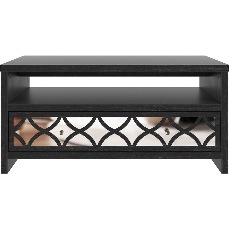 Galano - Table Basse Iris, 94cm w x 50cm d x 44.8 cm h, Ajoutez une Touche de Luxe à Votre Salon avec ce Meuble Élégant, Couleur Chêne noir rustique