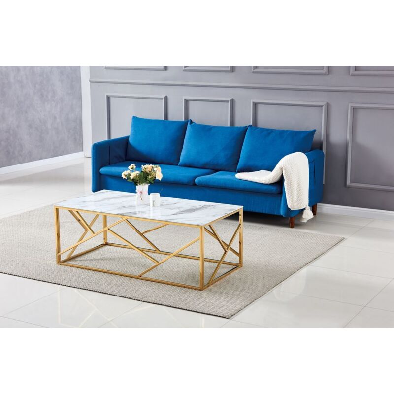 Table Basse geomag Gold verre transparent 120x60x45 cm