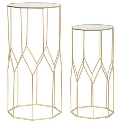 Table basse George, porte-revues multifonction, forme rectangulaire, 46x50x100h cm or