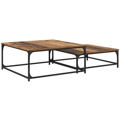 Table basse gigogne 2 pcs Bois ancien 80 x 8035 x cm CFW871024