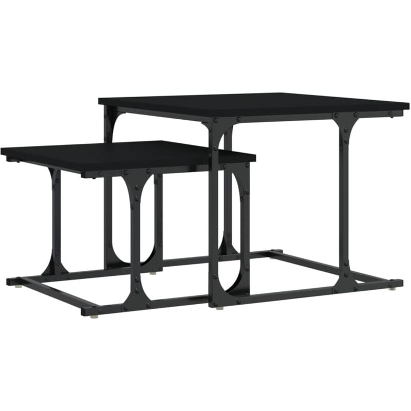 Vidaxl - Table basse gigogne 2 pcs noir bois d'ingénierie