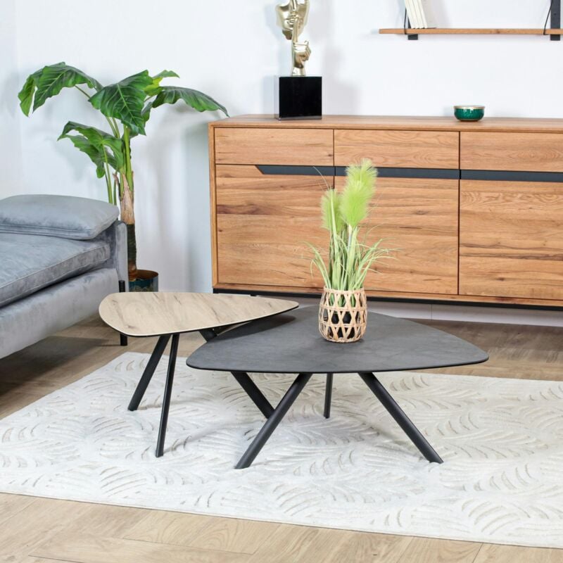 Table basse gigogne en céramique forme design (lot de 2 pièces) lombardie