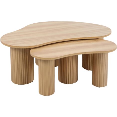 Table basse gigogne en mélaminé beige