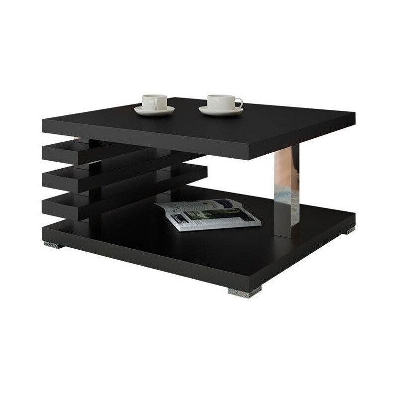 Mobilier1 - Table basse Goodyear 122, Noir mat, 31x60x60cm, Diamètre: 0, Stratifié, Angulaire