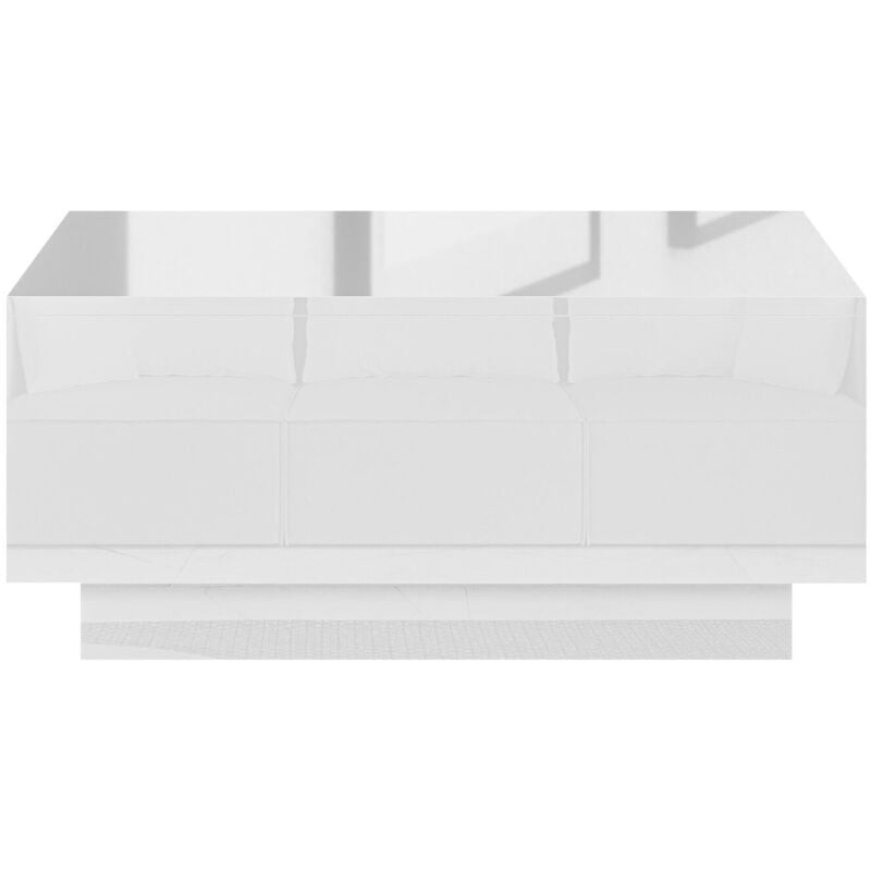 Mobilier1 - Table basse Goodyear 134, Blanc brillant, 40x60x90cm, Diamètre: 0, Stratifié, Angulaire