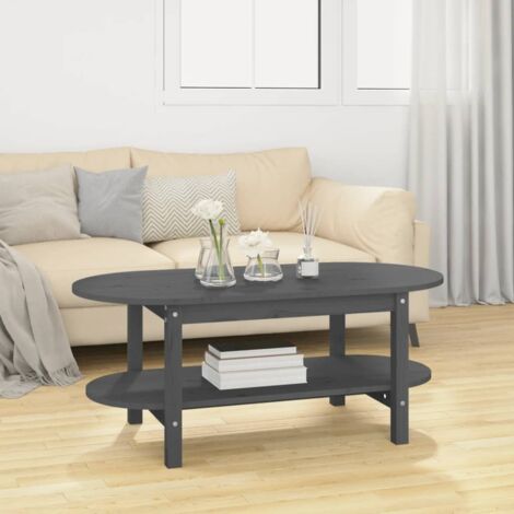 Table basse Gris 110x55x45 cm Bois massif de pin vidaXL