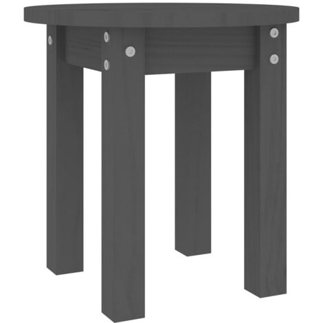 Table basse Gris Ø 35x35 Bois massif de pin