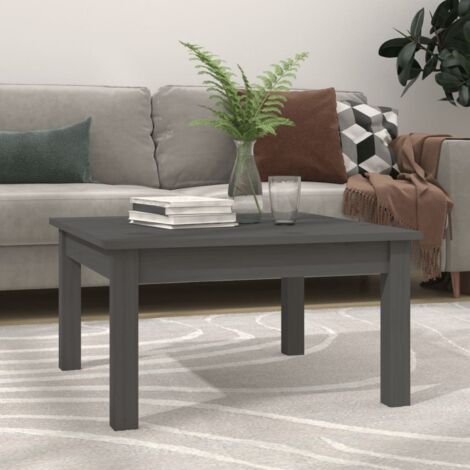 Table basse Gris 55x55x30 cm Bois massif de pin vidaXL