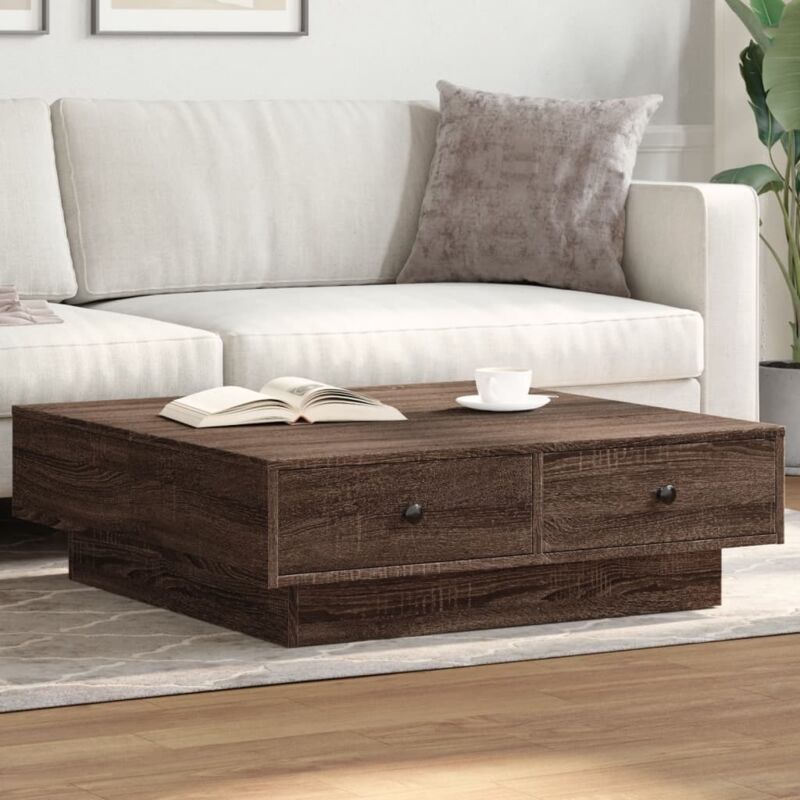 Vidaxl - Table basse Chêne marron 90x90x28 cm Bois d'ingénierie