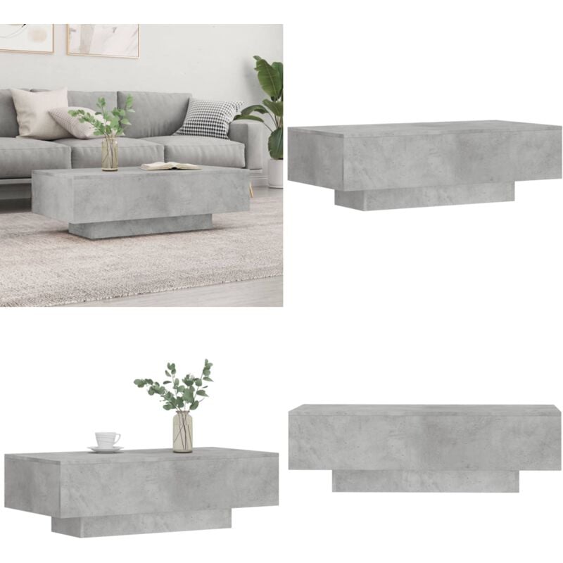 Vidaxl - Table basse gris béton 100x49,5x31 cm bois d'ingénierie - Table Basse - Meuble Salon - Table D'appoint - Design Moderne - Bois D'ingénierie