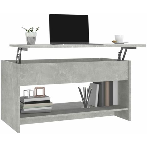 Table basse Gris béton 102x50x52,5 cm Bois d'ingénierie